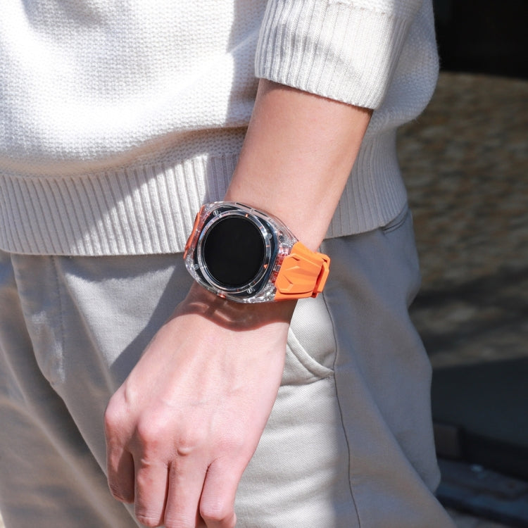 For Samsung Galaxy Watch Ultra 47mm Modified PC Hybrid TPU Watch Case Band(Orange Transparent) - free shipping - PMc TechLife - Order now!