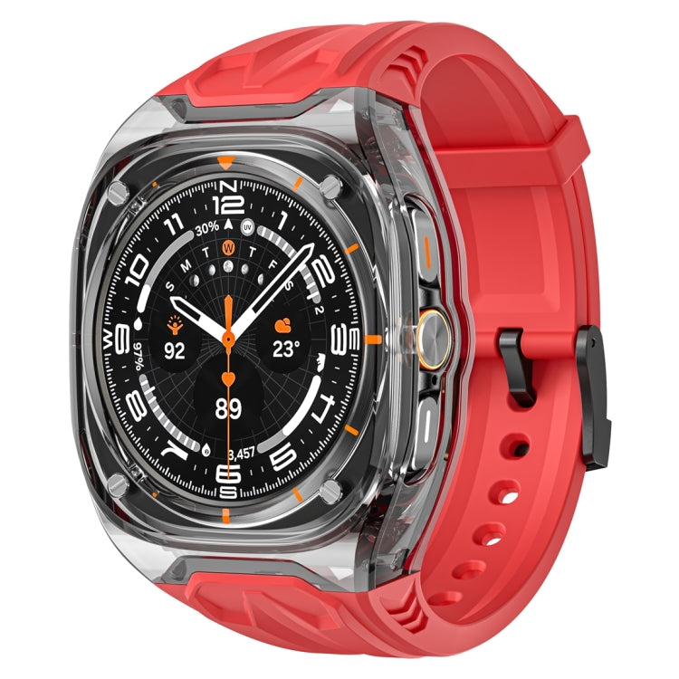 For Samsung Galaxy Watch Ultra 47mm Modified PC Hybrid TPU Watch Case Band(Red Clear Black) - free shipping - PMc TechLife - Order now!