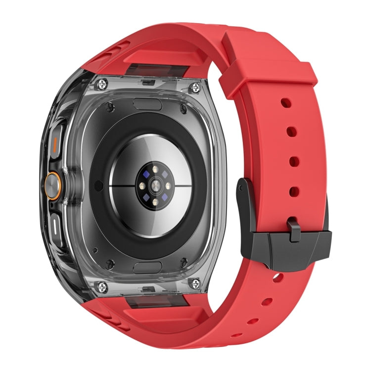 For Samsung Galaxy Watch Ultra 47mm Modified PC Hybrid TPU Watch Case Band(Red Clear Black) - free shipping - PMc TechLife - Order now!