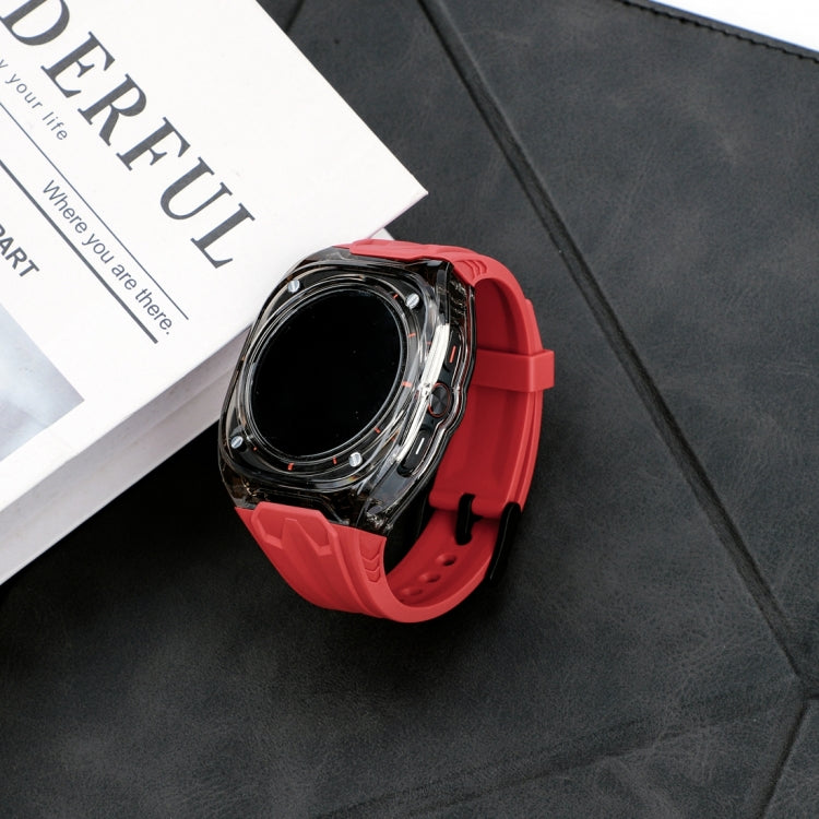 For Samsung Galaxy Watch Ultra 47mm Modified PC Hybrid TPU Watch Case Band(Red Clear Black) - free shipping - PMc TechLife - Order now!