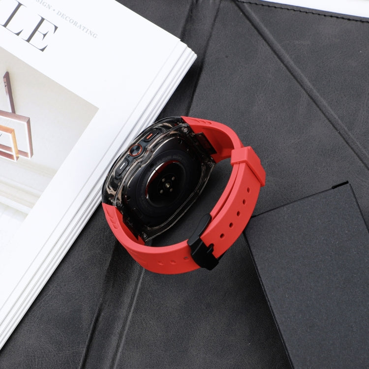 For Samsung Galaxy Watch Ultra 47mm Modified PC Hybrid TPU Watch Case Band(Red Clear Black) - free shipping - PMc TechLife - Order now!