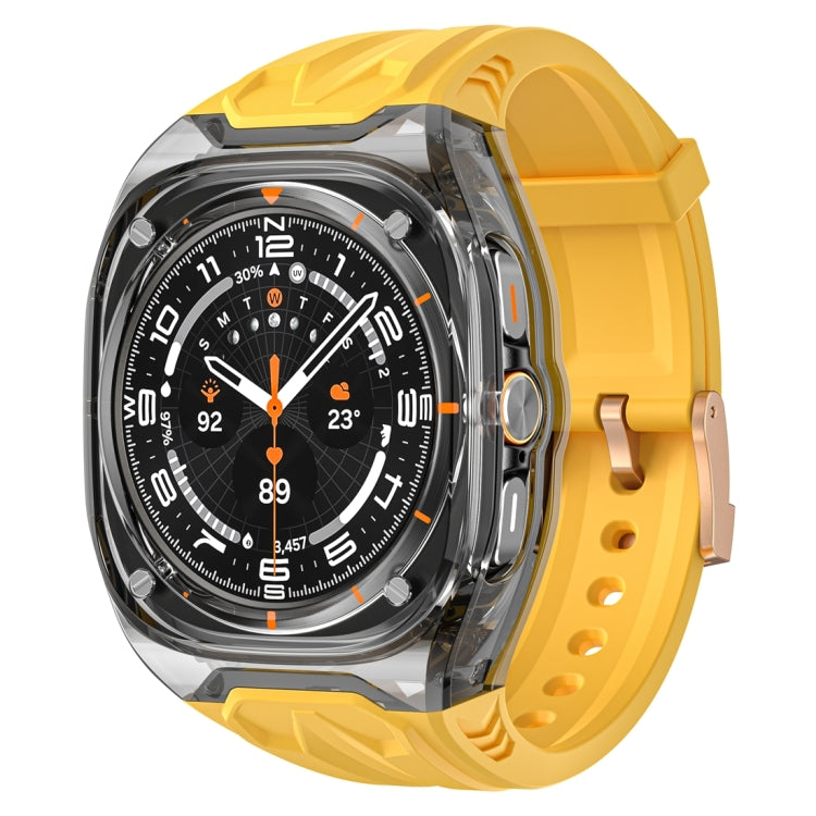 For Samsung Galaxy Watch Ultra 47mm Modified PC Hybrid TPU Watch Case Band(Yellow Clear Black) - free shipping - PMc TechLife - Order now!