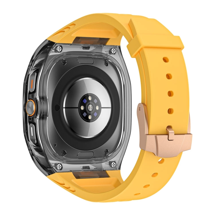 For Samsung Galaxy Watch Ultra 47mm Modified PC Hybrid TPU Watch Case Band(Yellow Clear Black) - free shipping - PMc TechLife - Order now!