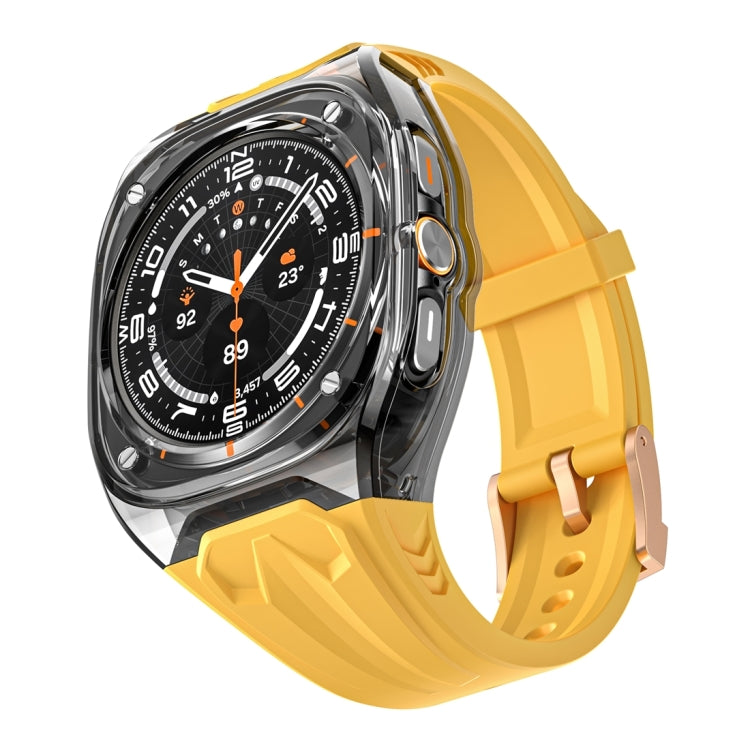 For Samsung Galaxy Watch Ultra 47mm Modified PC Hybrid TPU Watch Case Band(Yellow Clear Black) - free shipping - PMc TechLife - Order now!