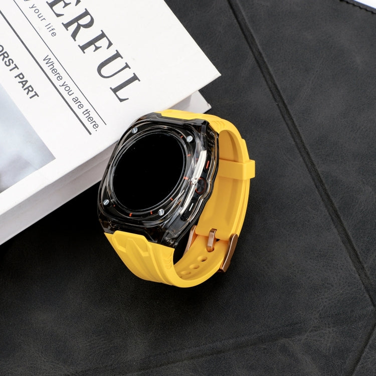 For Samsung Galaxy Watch Ultra 47mm Modified PC Hybrid TPU Watch Case Band(Yellow Clear Black) - free shipping - PMc TechLife - Order now!