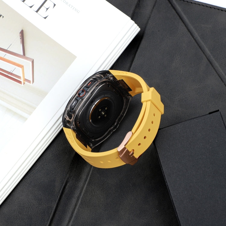 For Samsung Galaxy Watch Ultra 47mm Modified PC Hybrid TPU Watch Case Band(Yellow Clear Black) - free shipping - PMc TechLife - Order now!