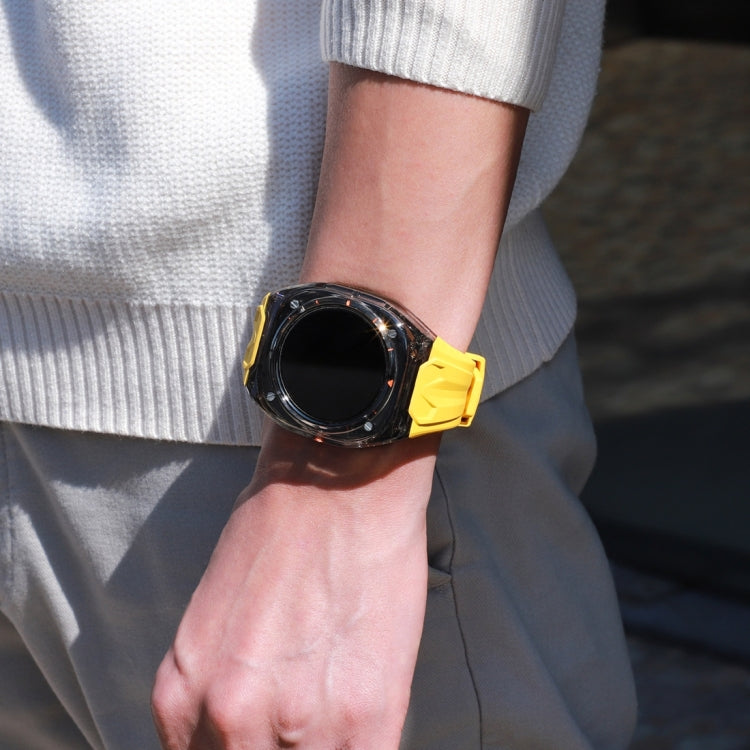 For Samsung Galaxy Watch Ultra 47mm Modified PC Hybrid TPU Watch Case Band(Yellow Clear Black) - free shipping - PMc TechLife - Order now!