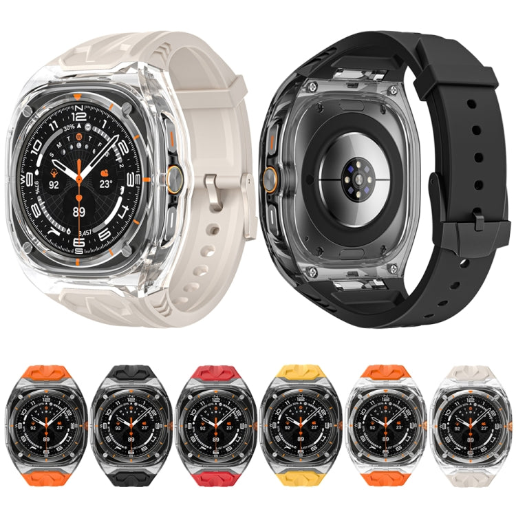 For Samsung Galaxy Watch Ultra 47mm / Ultra 2025 Modified PC Hybrid TPU Watch Case Band(Orange Clear Black) - free shipping - PMc TechLife - Order now!