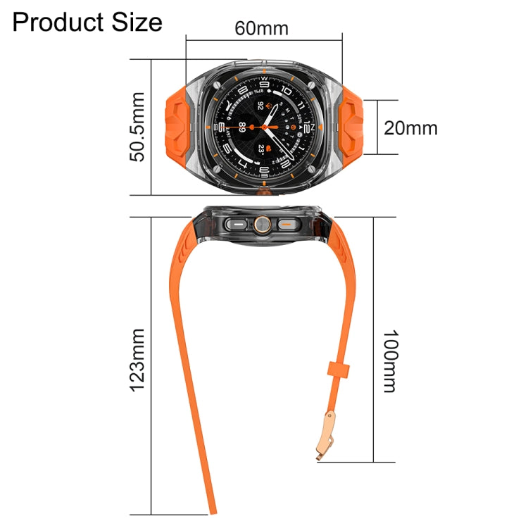 For Samsung Galaxy Watch Ultra 47mm Modified PC Hybrid TPU Watch Case Band(Yellow Clear Black) - free shipping - PMc TechLife - Order now!