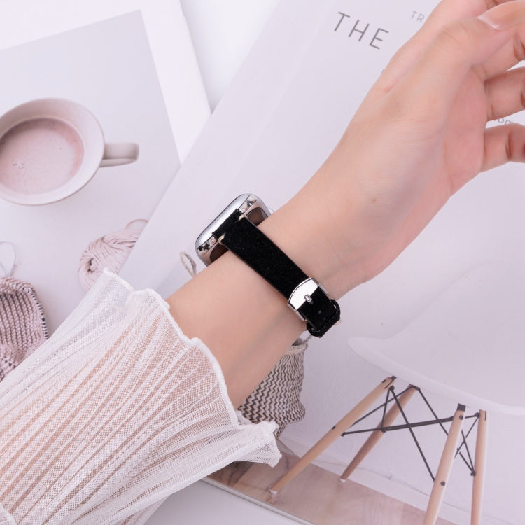 For Apple Watch 46mm / 49mm / 45mm / 44mm Matte Genuine Leather Watch Band(Black) - free shipping - PMc TechLife - Order now!