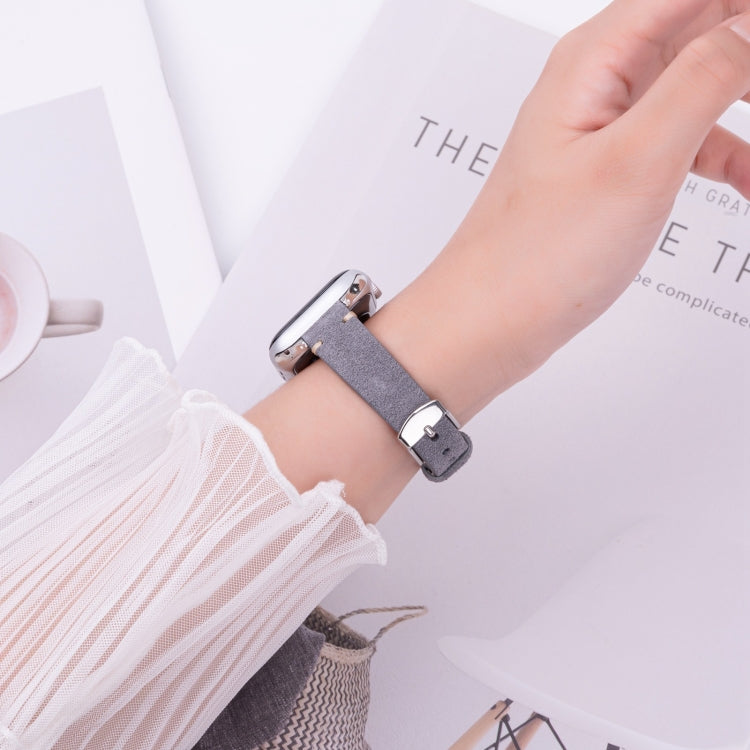 For Apple Watch 42mm / 41mm / 40mm / 38mm Matte Genuine Leather Watch Band(Grey) - free shipping - PMc TechLife - Order now!