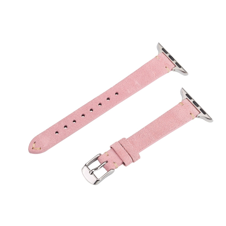 For Apple Watch 42mm / 41mm / 40mm / 38mm Matte Genuine Leather Watch Band(Pink) - free shipping - PMc TechLife - Order now!