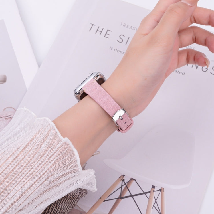 For Apple Watch 42mm / 41mm / 40mm / 38mm Matte Genuine Leather Watch Band(Pink) - free shipping - PMc TechLife - Order now!