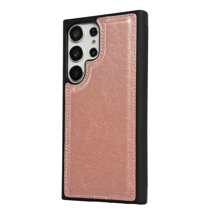For Samsung Galaxy S25 5G Cowhide Texture Back Cover Phone Case(Rose Gold) - Galaxy S25 5G Cases by PMC Jewellery | Online Shopping South Africa | PMC Jewellery | Buy Now Pay Later Mobicred