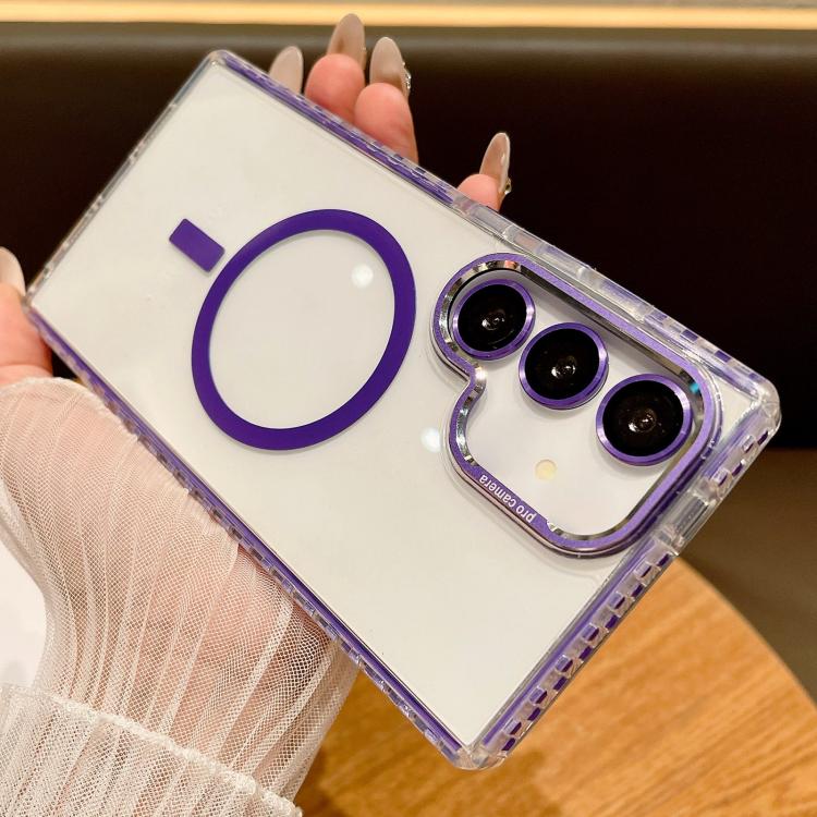 For Samsung Galaxy S25 5G Transparent MagSafe Phone Case with Lens Film(Purple) - free shipping - PMC Jewellery - Order now!