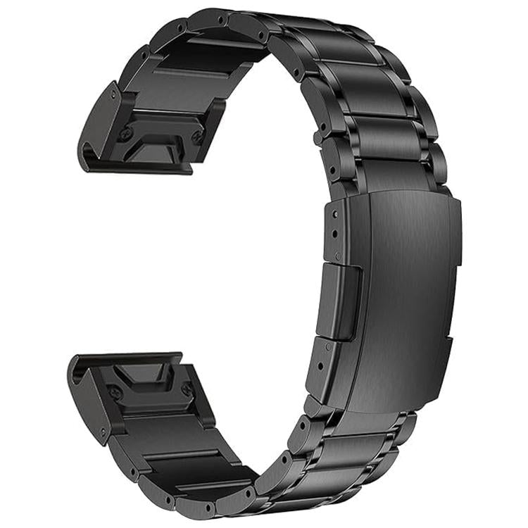 For Garmin 22mm Five-beads Titanium Alloy Push Buckle Metal Quick Release Watch Band(Black) - free shipping - PMc TechLife - Order now!