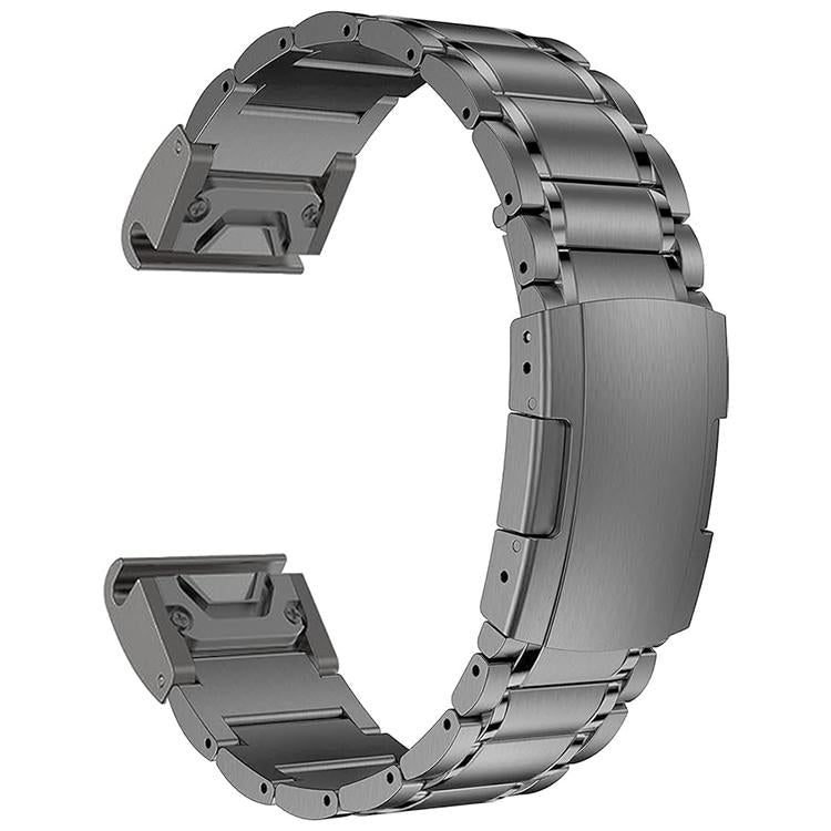 For Garmin 22mm Five-beads Titanium Alloy Push Buckle Metal Quick Release Watch Band(Grey) - free shipping - PMc TechLife - Order now!