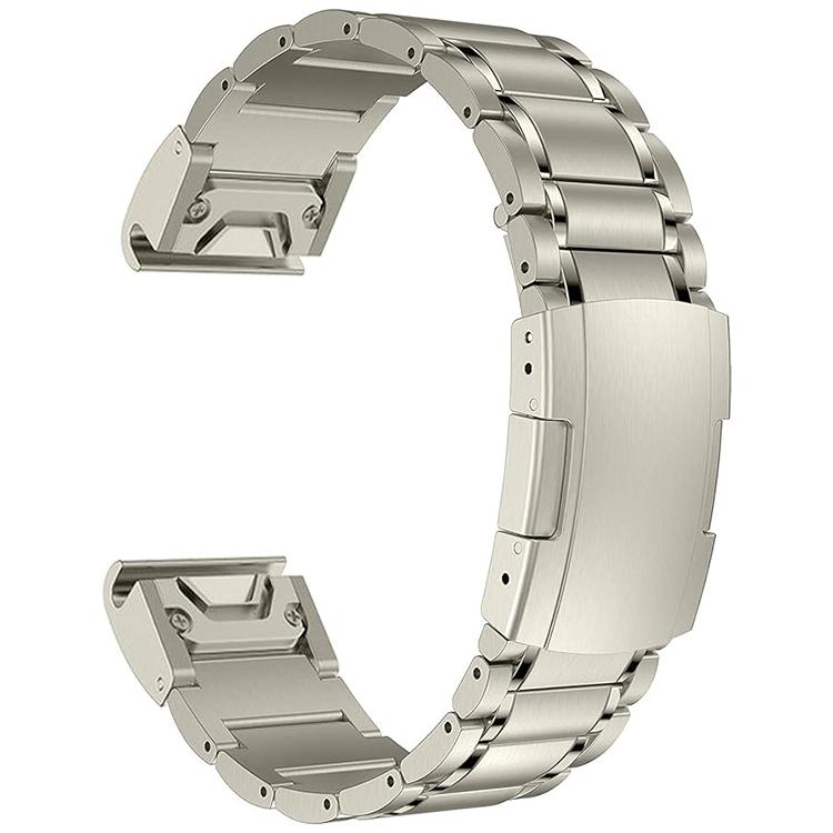 For Garmin 26mm Five-beads Titanium Alloy Push Buckle Metal Quick Release Watch Band(Titanium Color) - free shipping - PMc TechLife - Order now!