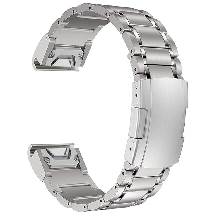 For Garmin 26mm Five-beads Titanium Alloy Push Buckle Metal Quick Release Watch Band(Silver) - free shipping - PMc TechLife - Order now!