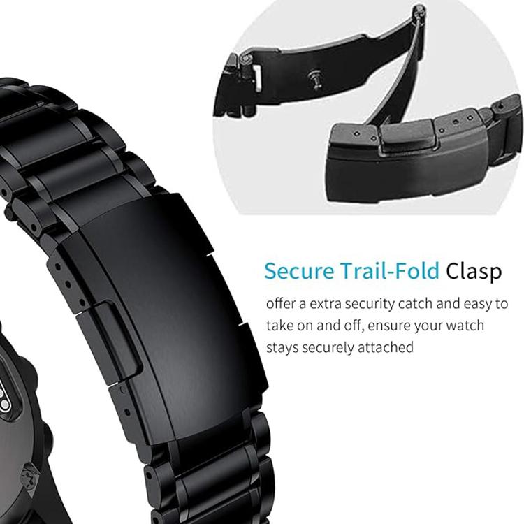 For Garmin 22mm Five-beads Titanium Alloy Push Buckle Metal Quick Release Watch Band(Titanium Color) - free shipping - PMc TechLife - Order now!