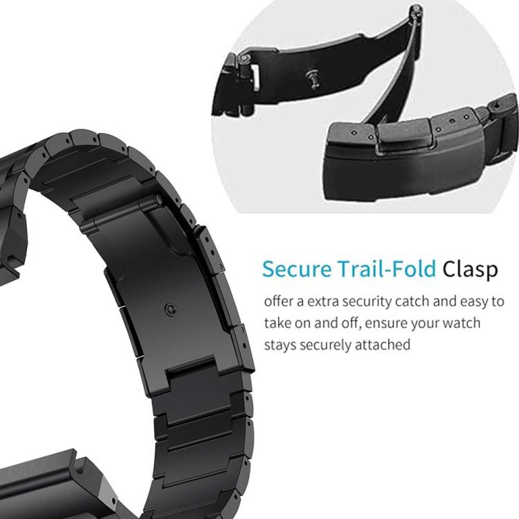 For Garmin 26mm Three-beads Titanium Alloy Push Buckle Metal Quick Release Watch Band(Black) - Watch Bands by PMc TechLife | Online Shopping South Africa | PMc TechLife | Buy Now Pay Later Mobicred