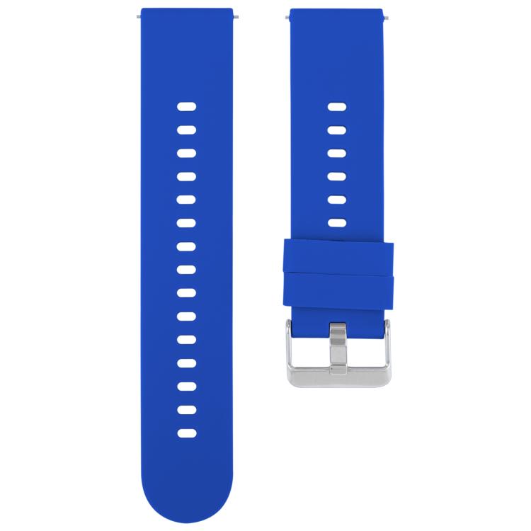 18mm Solid Color Steel Buckle Silicone Watch Band(Dark Blue) - 18mm Bands by PMc TechLife | Online Shopping South Africa | PMc TechLife | Buy Now Pay Later Mobicred
