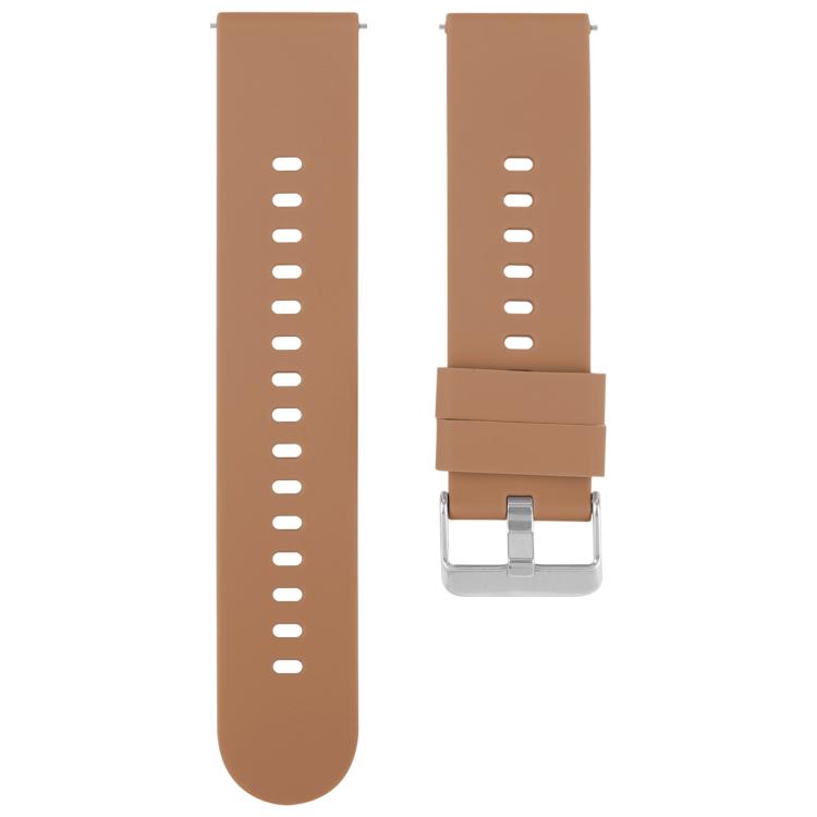 18mm Solid Color Steel Buckle Silicone Watch Band(Brown) - 18mm Bands by PMc TechLife | Online Shopping South Africa | PMc TechLife | Buy Now Pay Later Mobicred