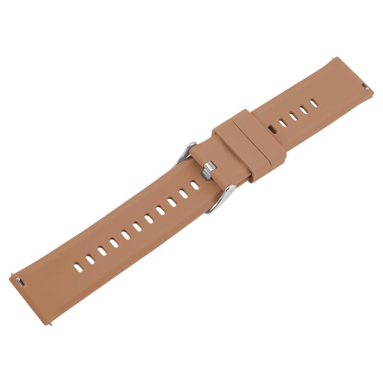 18mm Solid Color Steel Buckle Silicone Watch Band(Brown) - 18mm Bands by PMc TechLife | Online Shopping South Africa | PMc TechLife | Buy Now Pay Later Mobicred