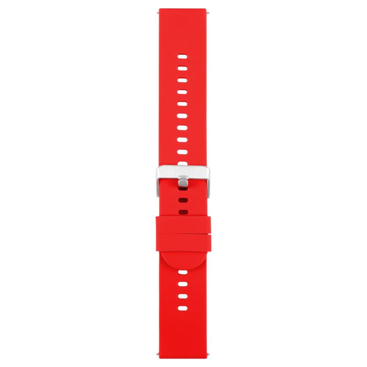 18mm Solid Color Steel Buckle Silicone Watch Band(Red) - 18mm Bands by PMc TechLife | Online Shopping South Africa | PMc TechLife | Buy Now Pay Later Mobicred