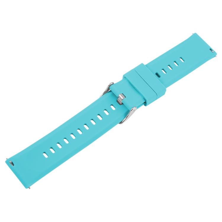 18mm Solid Color Steel Buckle Silicone Watch Band(Lake Blue) - free shipping - PMc TechLife - Order now!