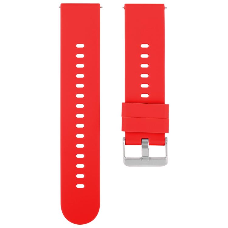 19mm Solid Color Steel Buckle Silicone Watch Band(Red) - free shipping - PMc TechLife - Order now!