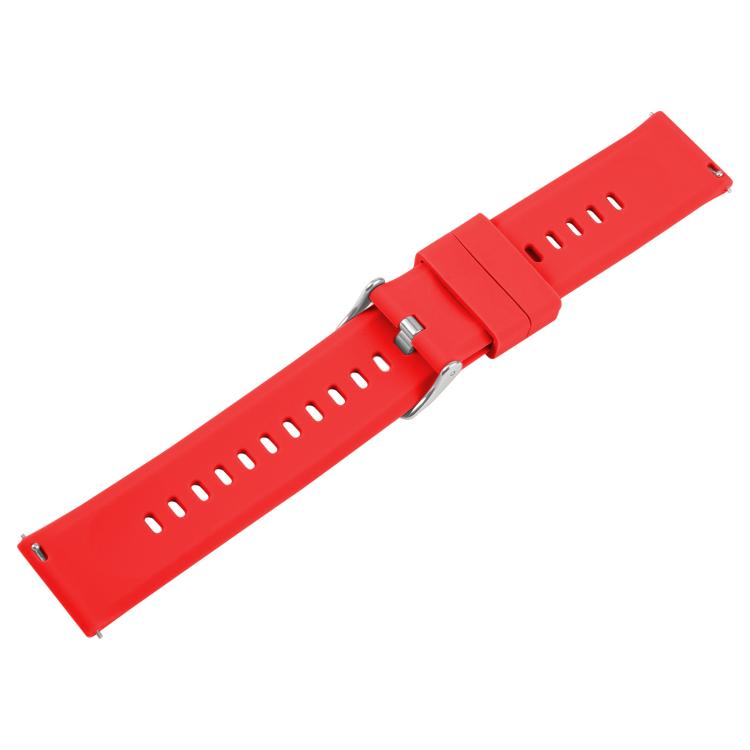 19mm Solid Color Steel Buckle Silicone Watch Band(Red) - free shipping - PMc TechLife - Order now!