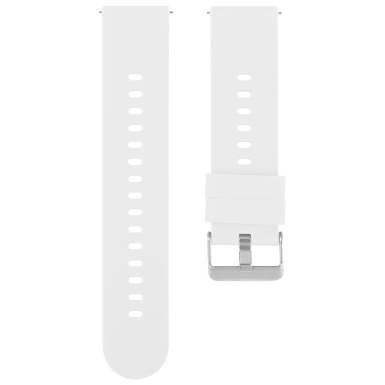 20mm Solid Color Steel Buckle Silicone Watch Band(White) - free shipping - PMc TechLife - Order now!