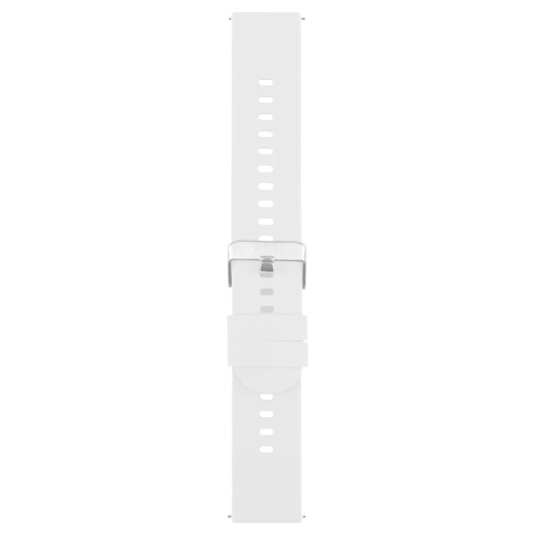 20mm Solid Color Steel Buckle Silicone Watch Band(White) - free shipping - PMc TechLife - Order now!