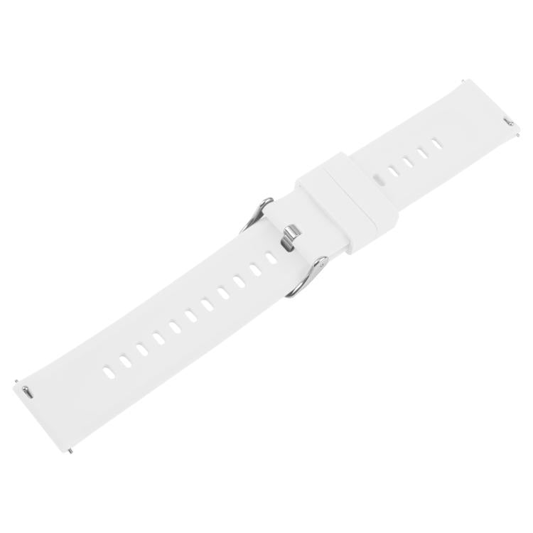 20mm Solid Color Steel Buckle Silicone Watch Band(White) - free shipping - PMc TechLife - Order now!