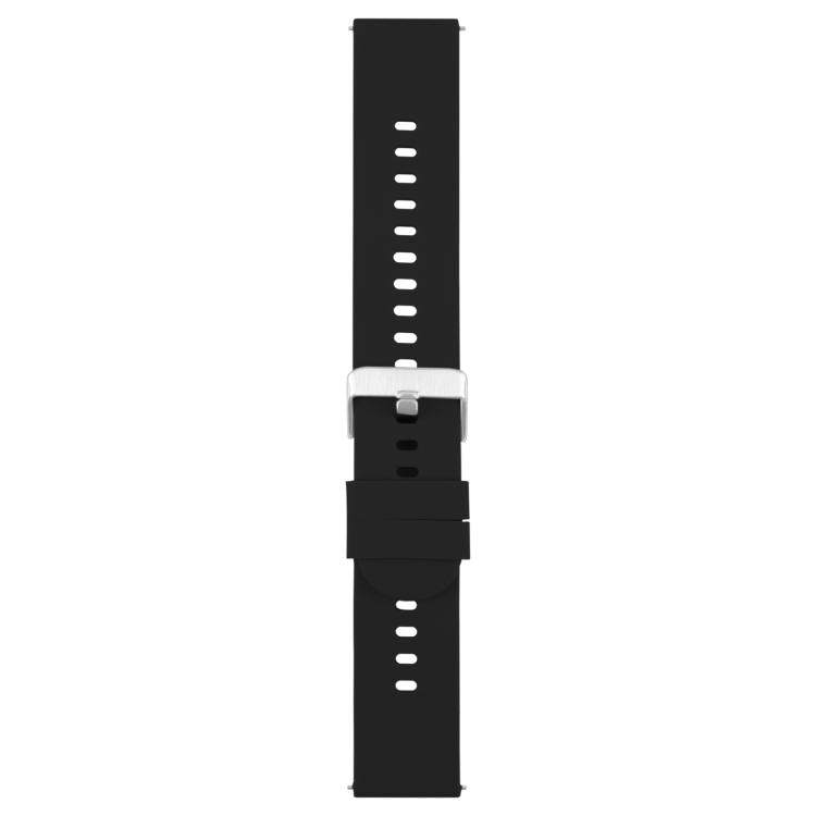 22mm Solid Color Steel Buckle Silicone Watch Band(Black) - free shipping - PMc TechLife - Order now!
