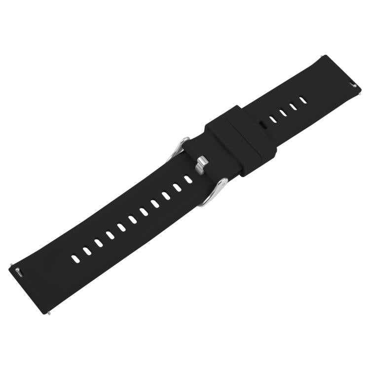 22mm Solid Color Steel Buckle Silicone Watch Band(Black) - free shipping - PMc TechLife - Order now!