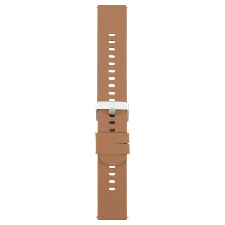 22mm Solid Color Steel Buckle Silicone Watch Band(Brown) - 22mm Bands by PMc TechLife | Online Shopping South Africa | PMc TechLife | Buy Now Pay Later Mobicred