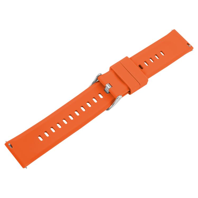 22mm Solid Color Steel Buckle Silicone Watch Band(Bright Orange) - 22mm Bands by PMc TechLife | Online Shopping South Africa | PMc TechLife | Buy Now Pay Later Mobicred