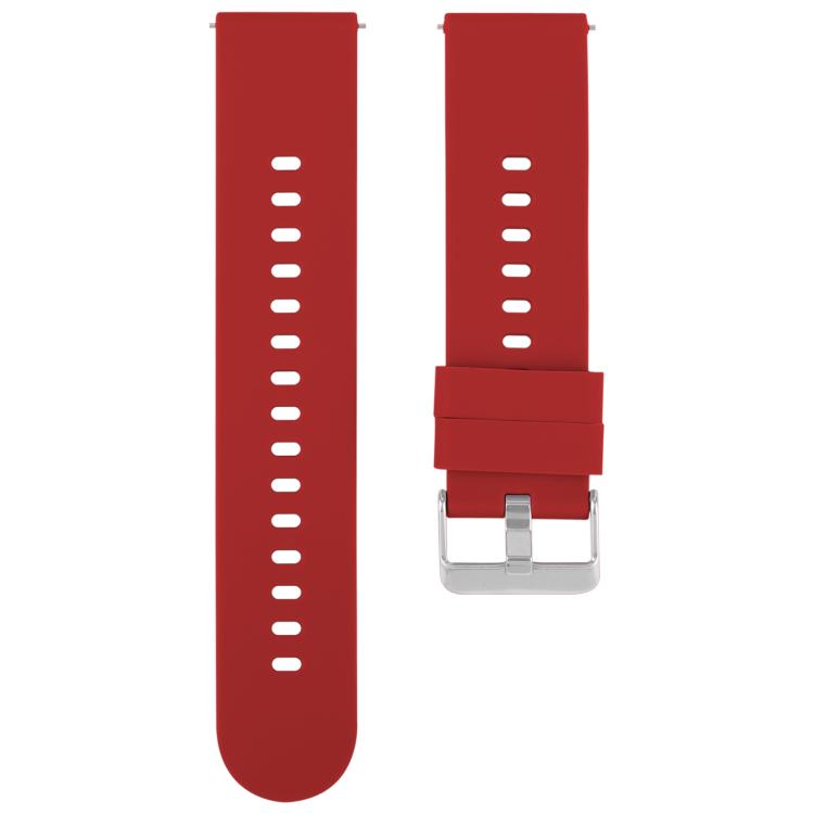 22mm Solid Color Steel Buckle Silicone Watch Band(Wine Red) - free shipping - PMc TechLife - Order now!