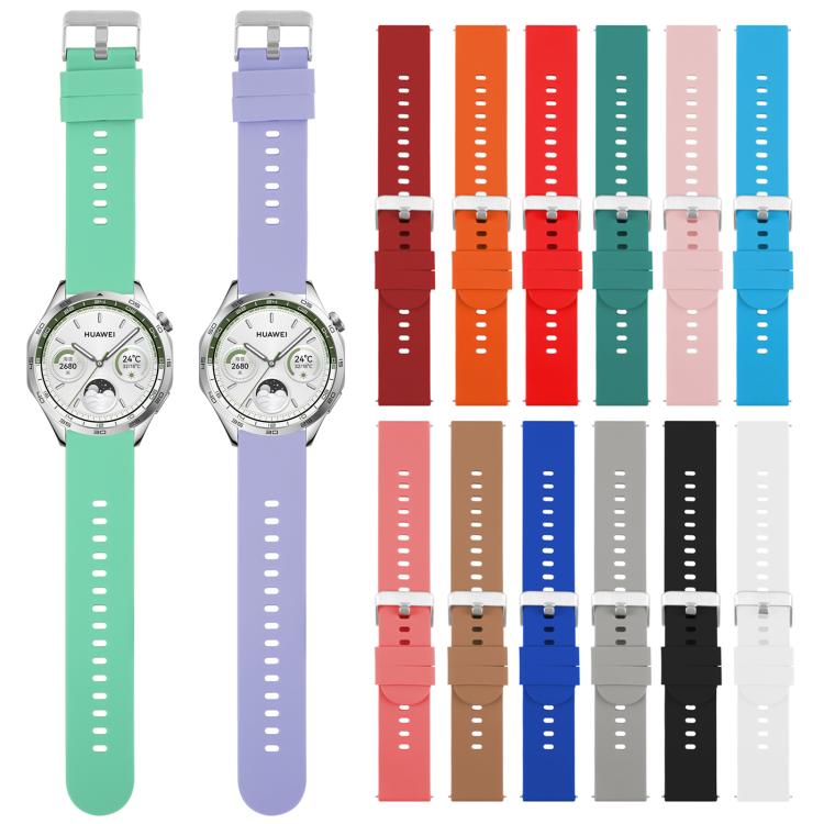 22mm Solid Color Steel Buckle Silicone Watch Band(White) - 22mm Bands by PMc TechLife | Online Shopping South Africa | PMc TechLife | Buy Now Pay Later Mobicred