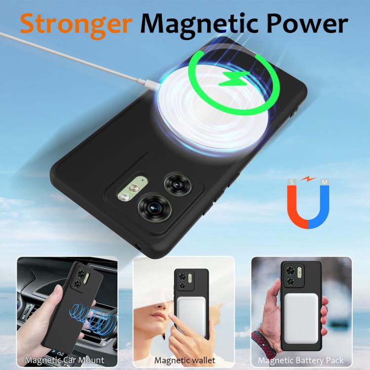 For Motorola Edge 40 Shockproof Silicone Magsafe Phone Case(Black) - free shipping - PMC TechLife - Order now!