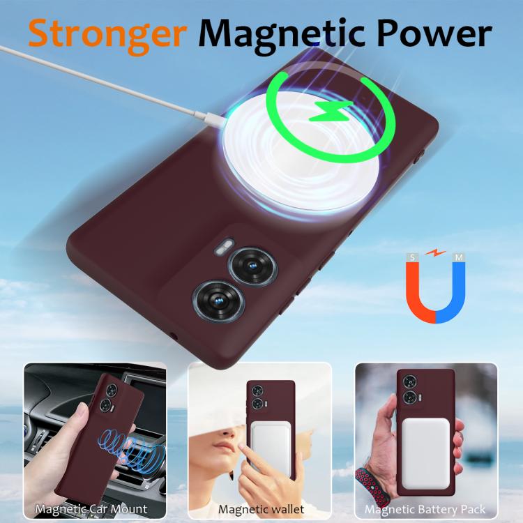 For Motorola Edge 50 Fusion Shockproof Silicone Magsafe Phone Case(Plum Color) - free shipping - PMC TechLife - Order now!