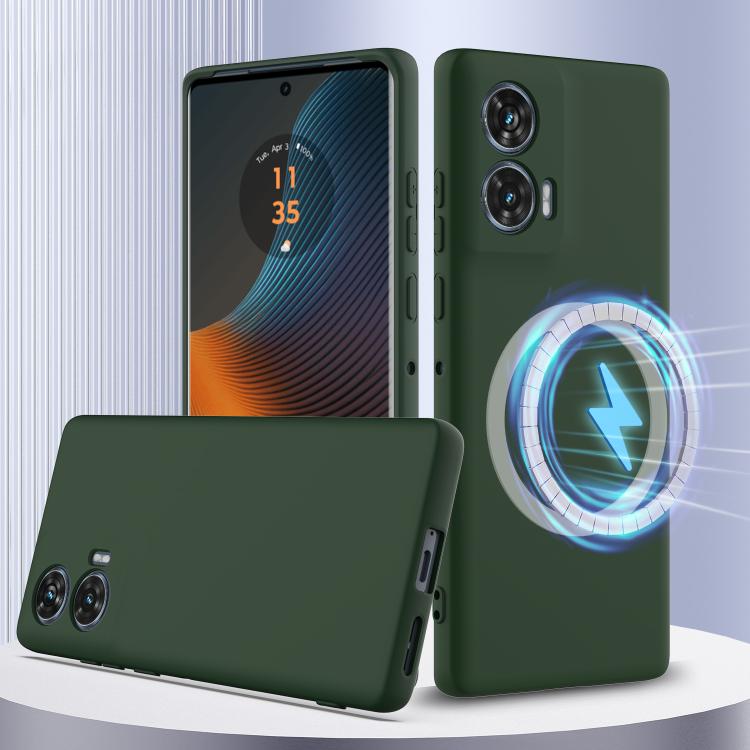For Motorola Edge 50 Fusion Shockproof Silicone Magsafe Phone Case(Dark Green) - free shipping - PMC TechLife - Order now!