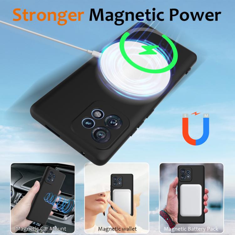 For Motorola Edge 40 Pro 5G Shockproof Silicone Magsafe Phone Case(Black) - free shipping - PMC TechLife - Order now!