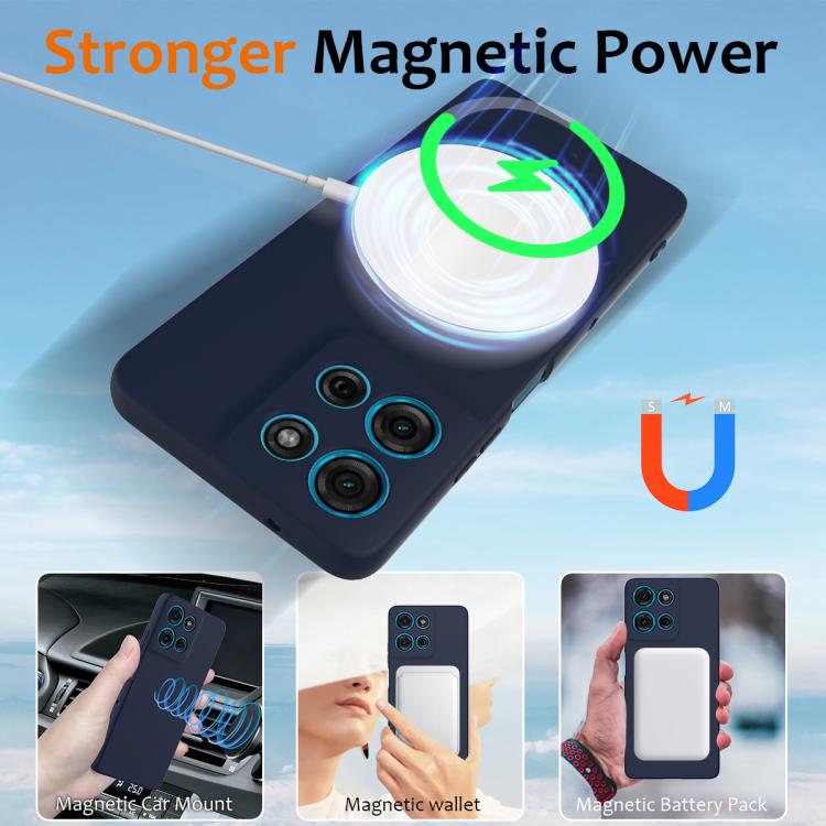 For Motorola Moto G75 5G Shockproof Silicone Magsafe Phone Case(Navy Blue) - free shipping - PMC TechLife - Order now!
