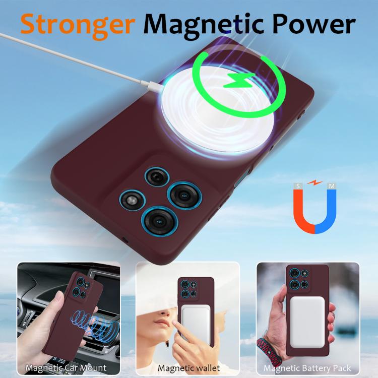 For Motorola Moto G75 5G Shockproof Silicone Magsafe Phone Case(Plum Color) - free shipping - PMC TechLife - Order now!