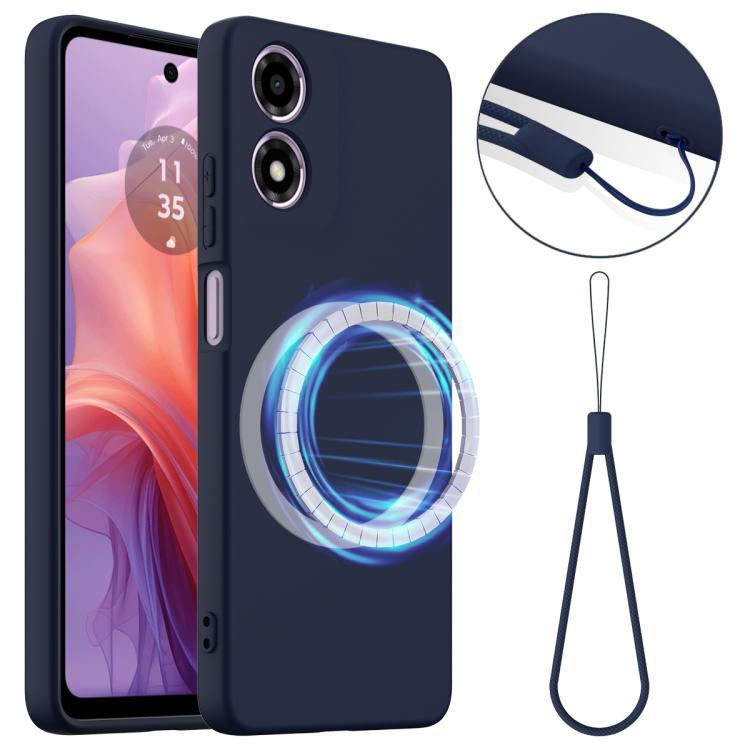 For Motorola Moto G04 / G04s / E14 4G Shockproof Silicone Magsafe Phone Case(Navy Blue) - free shipping - PMC TechLife - Order now!
