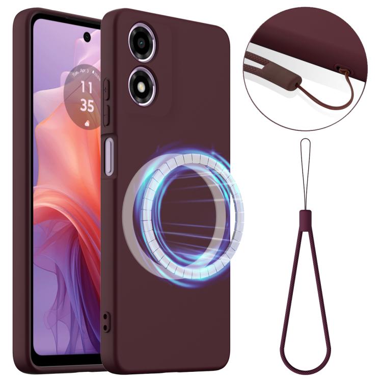 For Motorola Moto G04 / G04s / E14 4G Shockproof Silicone Magsafe Phone Case(Plum Color) - free shipping - PMC TechLife - Order now!