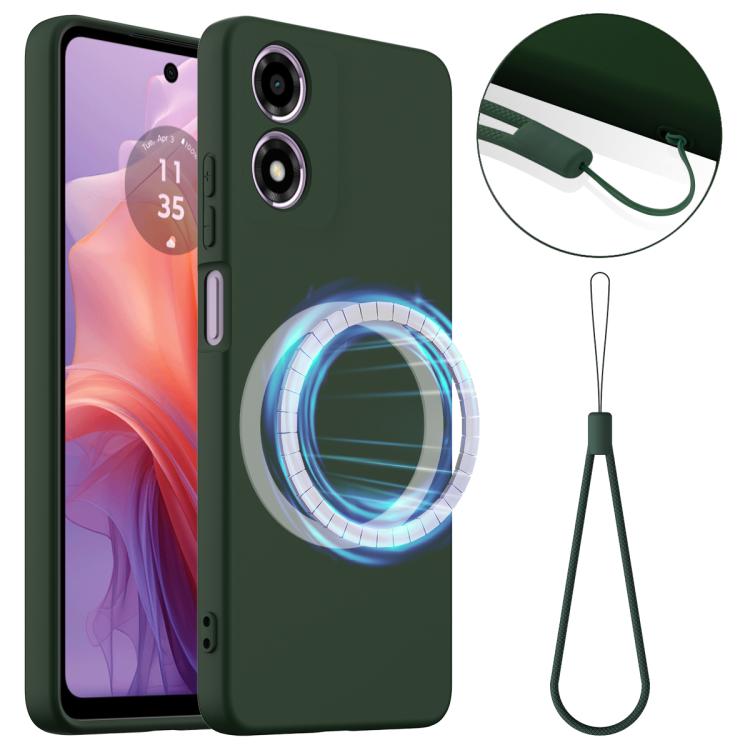 For Motorola Moto G04 / G04s / E14 4G Shockproof Silicone Magsafe Phone Case(Dark Green) - free shipping - PMC TechLife - Order now!